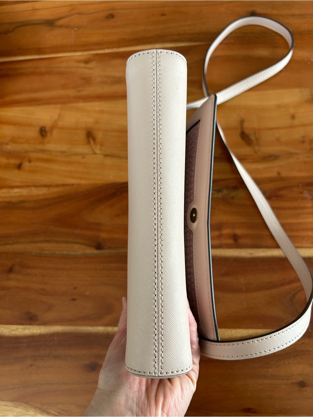 Kate Spade Light Baby Pink Leather Crossbody Chic Flap Closure Shoulder Bag - Picture 9 of 10